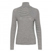 T-Shirt Rayé Col Roulé