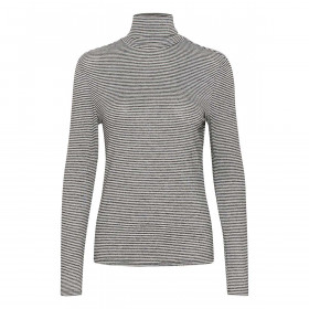 T-Shirt Rayé Col Roulé