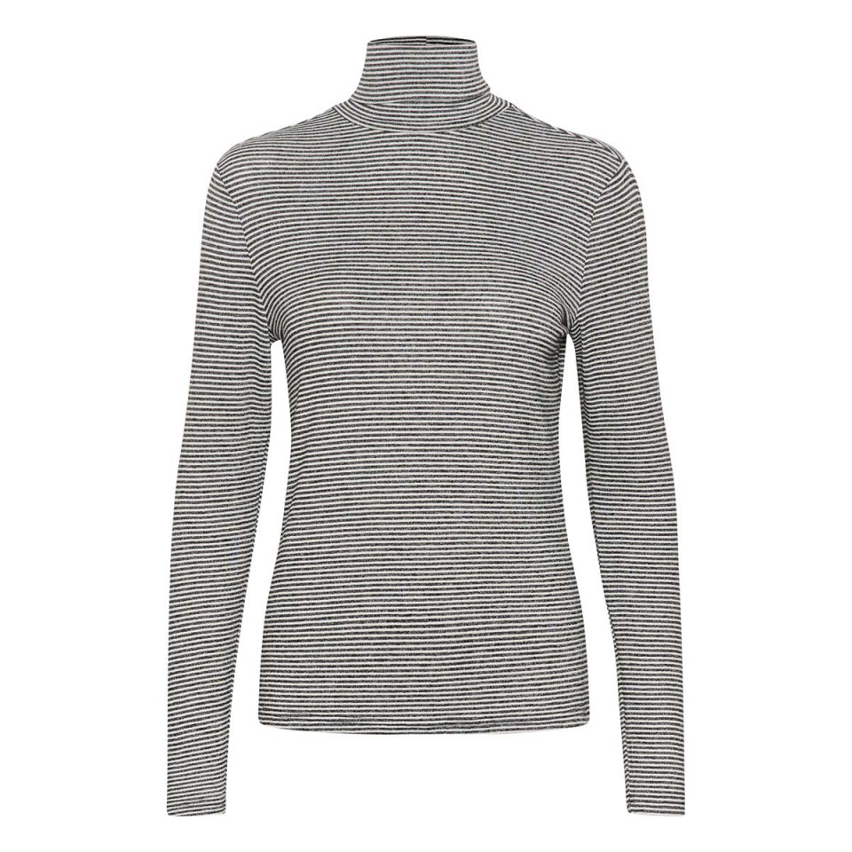 T-Shirt Rayé Col Roulé