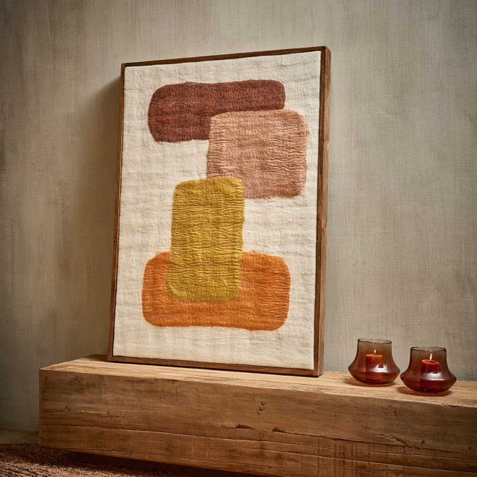 Pomax Toile WOOLY Cadre Laine et Bois de Manguier - 107x76