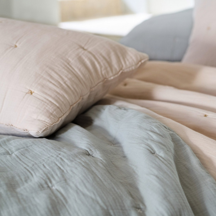 Housse de Coussin en Gaze de Coton ANDROS - Vent du sud | Impression lin