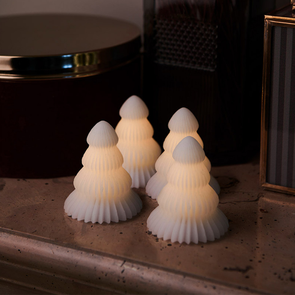 Set de 4 Sapins Lumineux CLAIRE à Led - H.7 cm 
