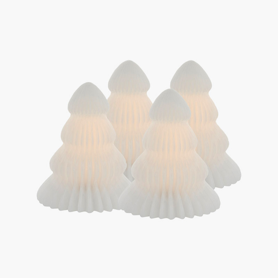 Set de 4 Sapins Lumineux CLAIRE à Led - H.7 cm 