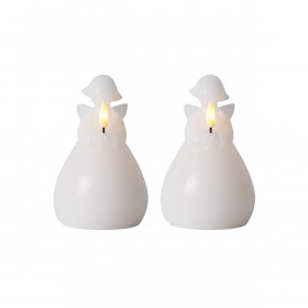 Set de 2 Anges Lumineux LUCIA LED Blanc H.10 cm 