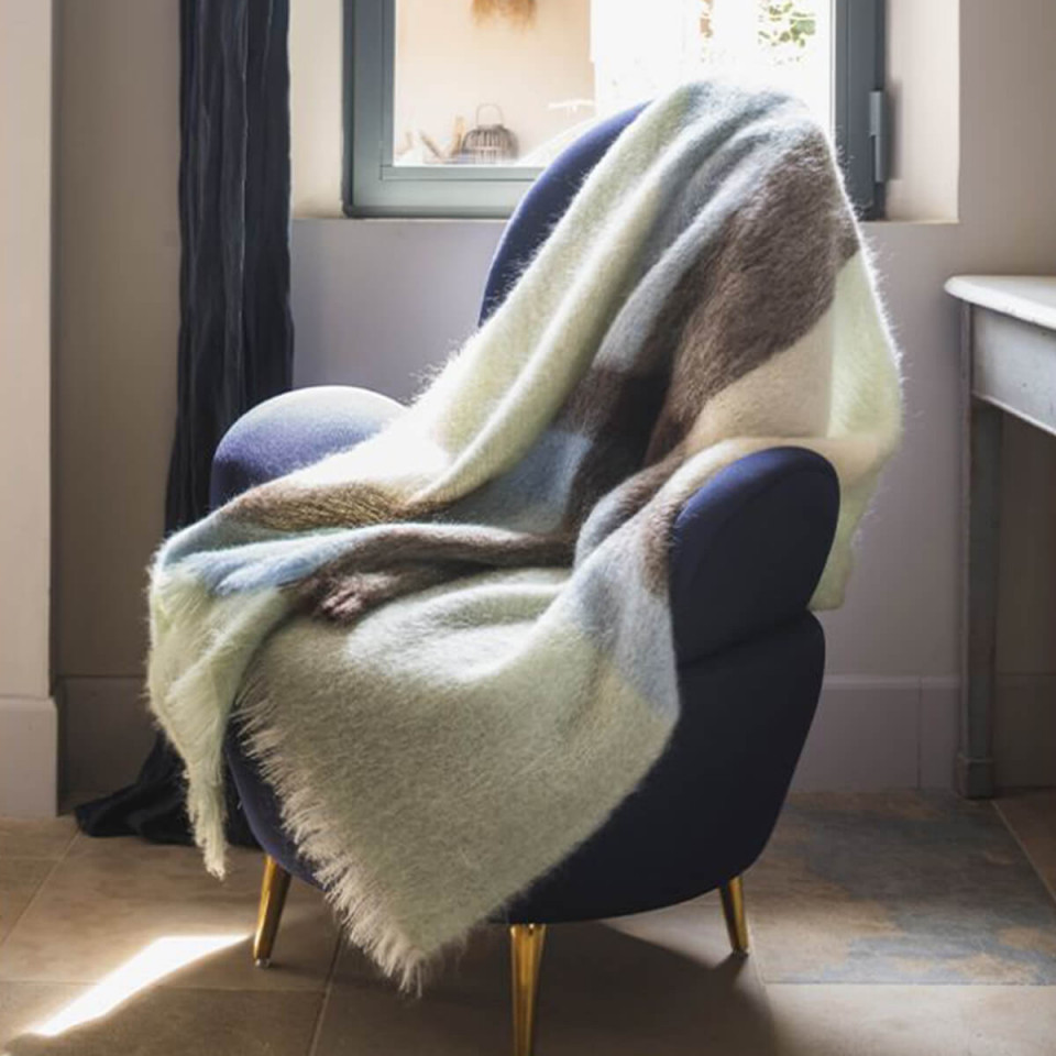 Plaid 100% Mohair Dessins