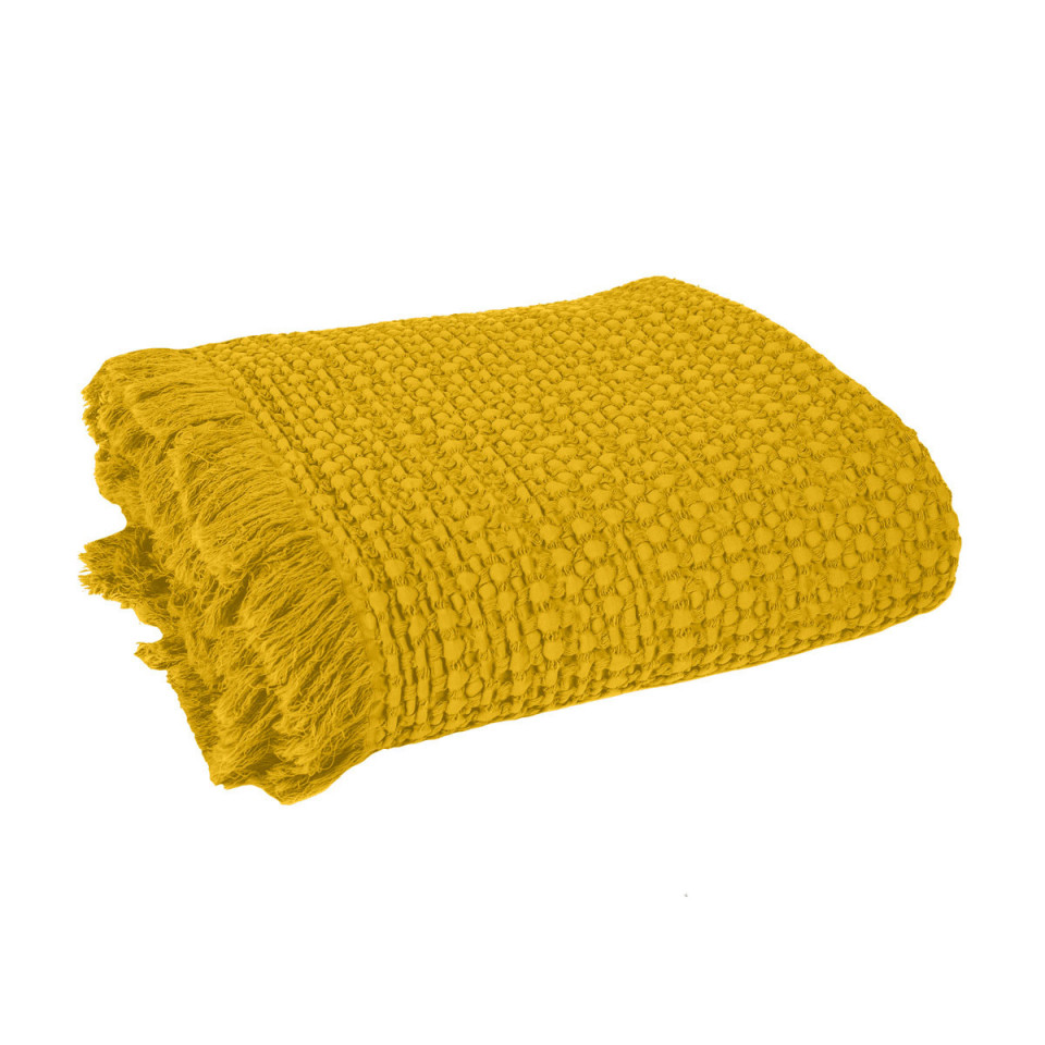 Couvre-lit et Plaid TEMPO en Coton Nid d'Abeille  