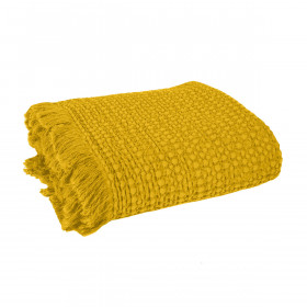 Couvre-lit et Plaid TEMPO en Coton Nid d'Abeille  