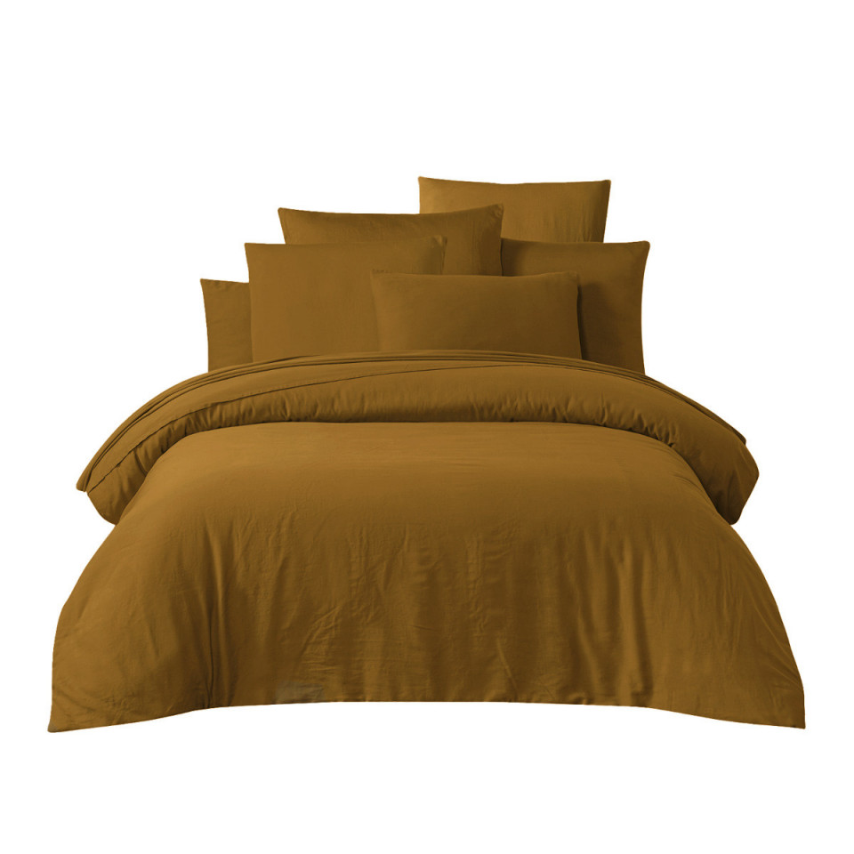 Housse de Couette TALOA en Satin de Coton Lavé Stoné  