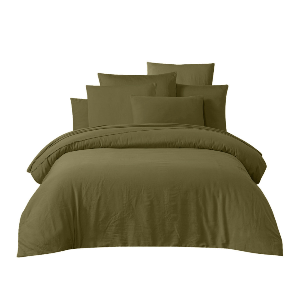 Drap Housse TALOA en Satin de Coton Lavé Stoné  