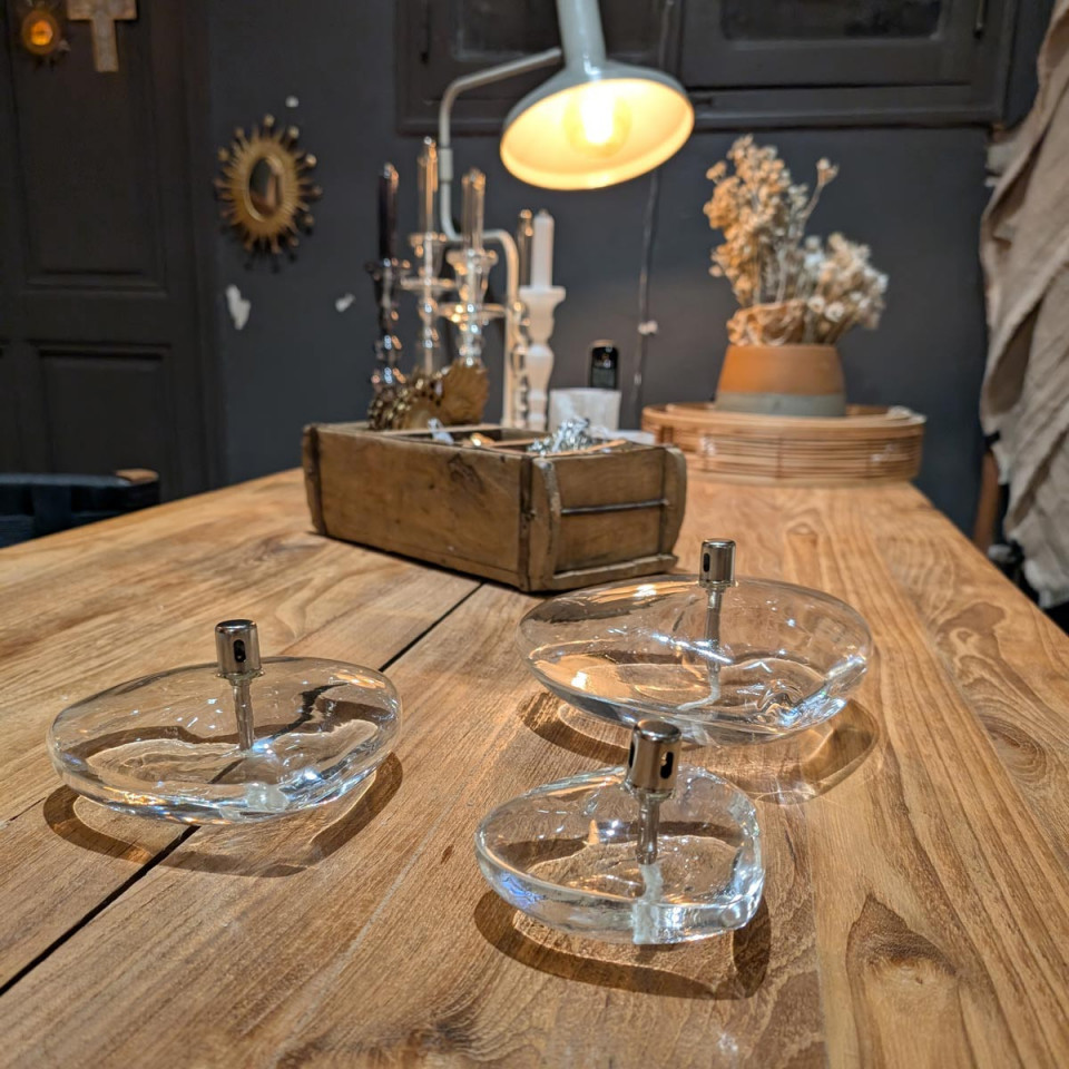Lampe à Huile Coeur Décorative en Verre 