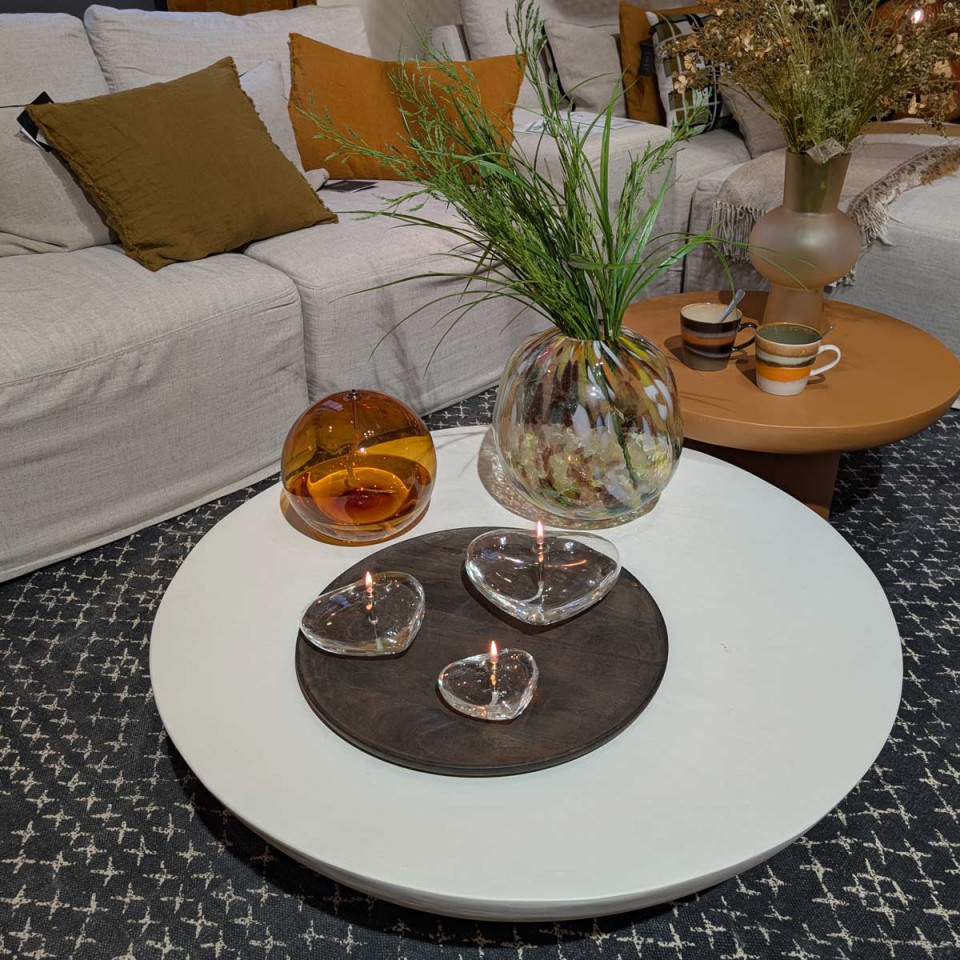 Lampe à Huile Coeur Décorative en Verre 