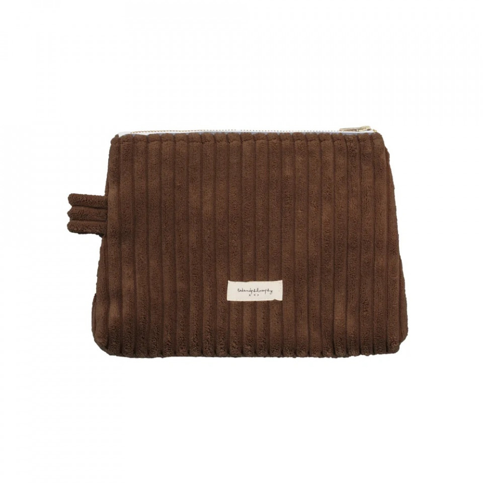 Trousse à Maquillage VERA en Velours Côtelé 20X15 - coloris HAZEL