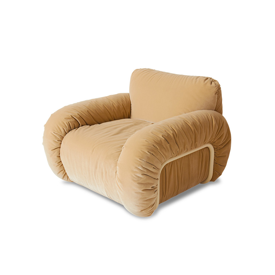 Fauteuil lounge Arc - royal velvet cream