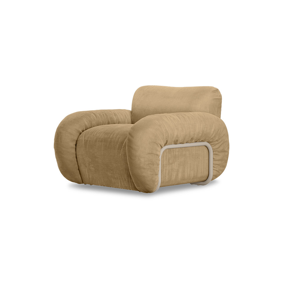 Fauteuil lounge Arc - royal velvet cream