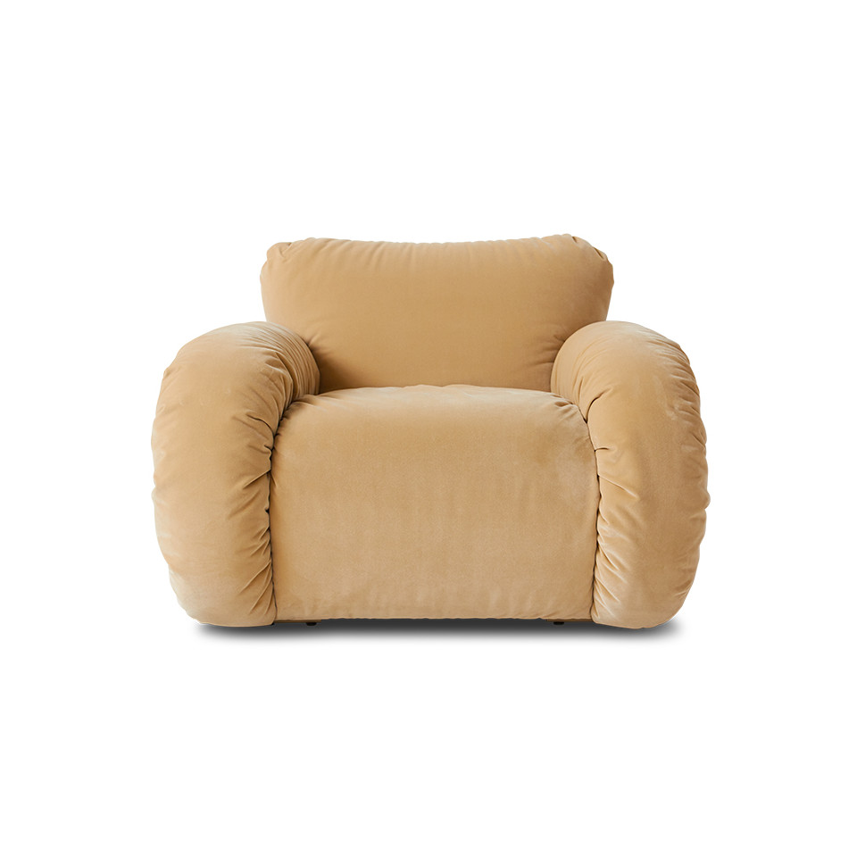 Fauteuil lounge Arc - royal velvet cream