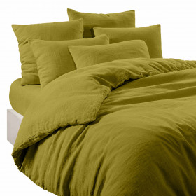 Drap en Lin Lavé VITI - 270X290 Couleur:Citrus Dimensions:270 x 290