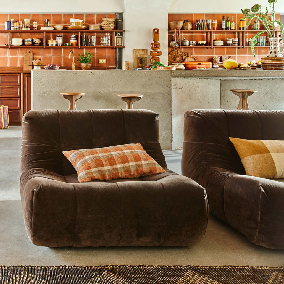 Fauteuil Royal Velvet Espresso - HK Living