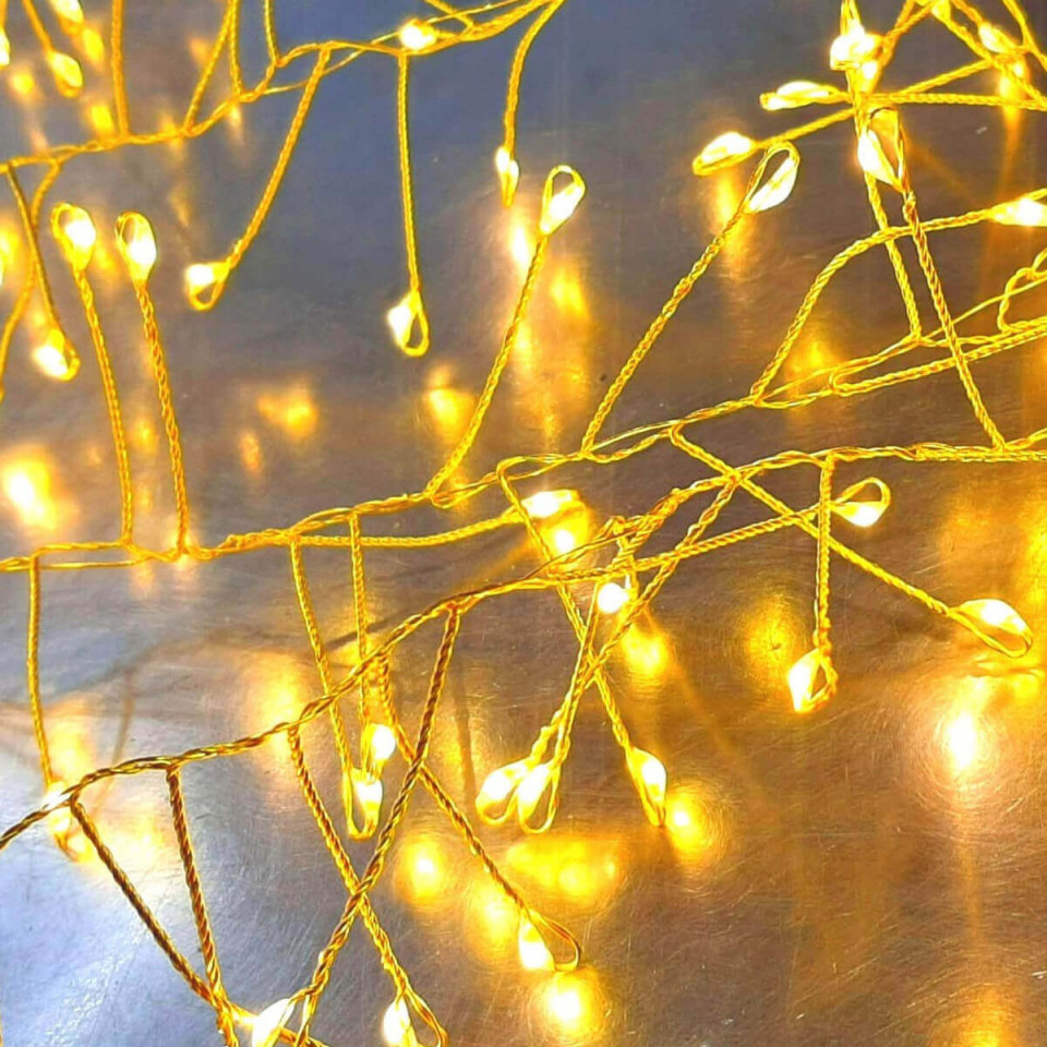 Guirlande Folle Luciole fil métal doré 3 mètres 300 Leds - IMPRESSION LIN