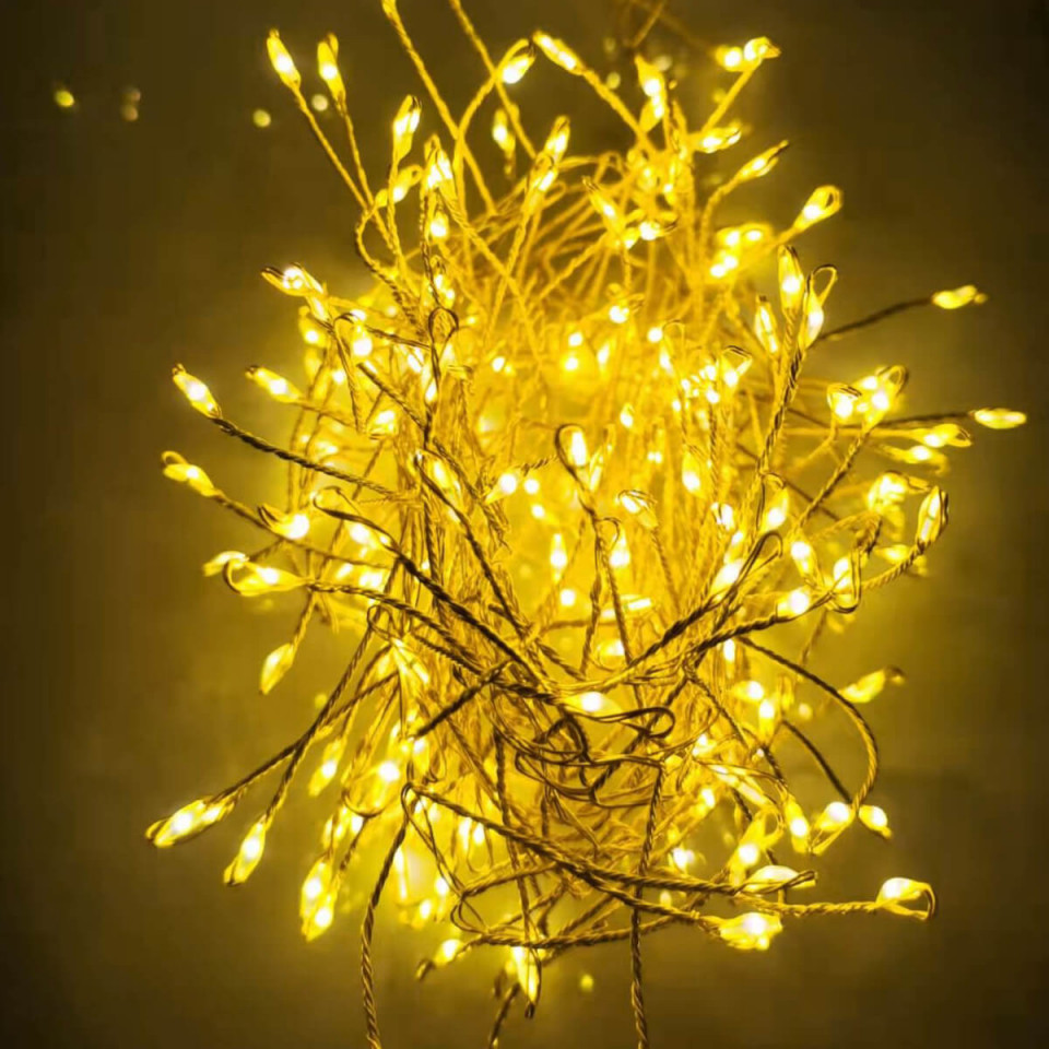 Guirlande Folle Luciole fil métal doré 3 mètres 300 Leds - IMPRESSION LIN