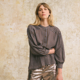 Chemise à carreaux bicolore Ticia