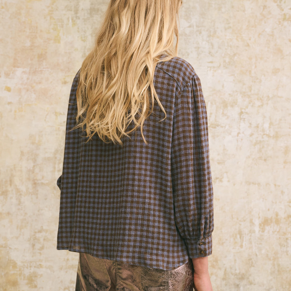 Chemise à carreaux bicolore Ticia