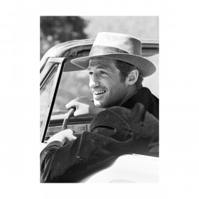 Affiche Belmondo Noir et Blanc chapeau - IMPRESSION LIN