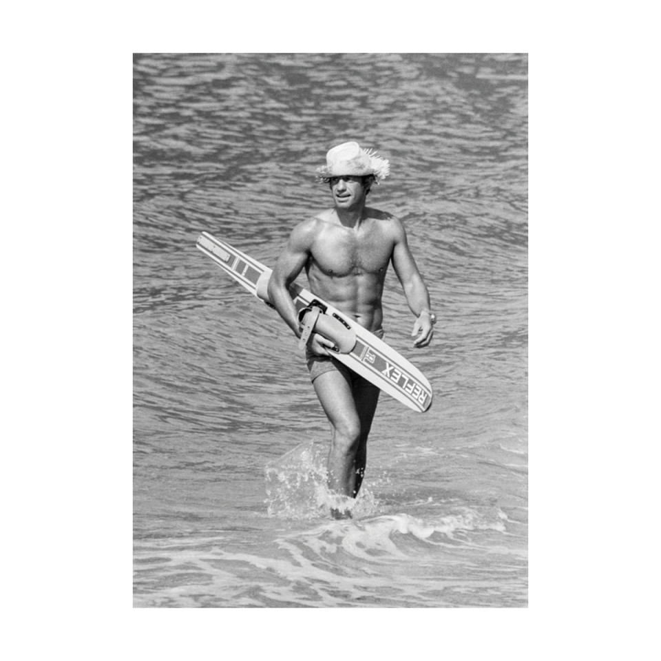 Affiche Belmondo Noir et Blanc Ski nautique - IMPRESSION LIN