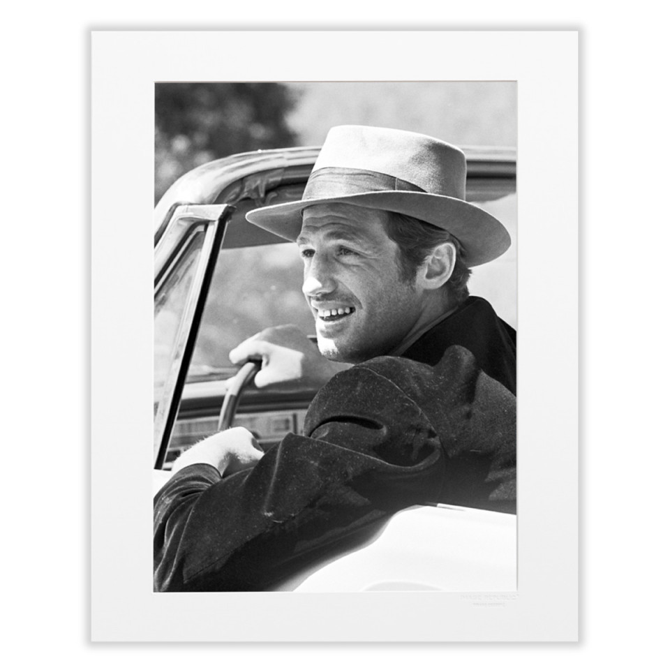 Affiche Belmondo Noir et Blanc chapeau - IMPRESSION LIN