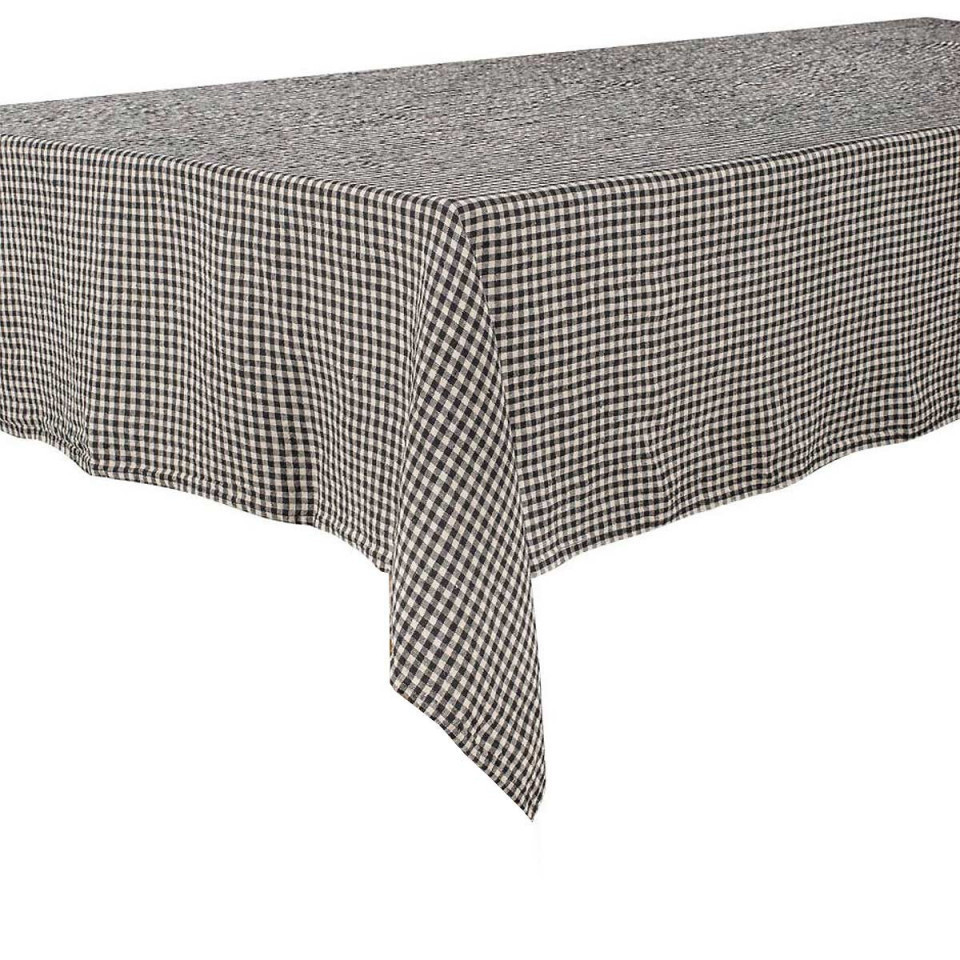 Nappe de Table à Petits Carreaux en Lin Lavé et Coton PIANA II  