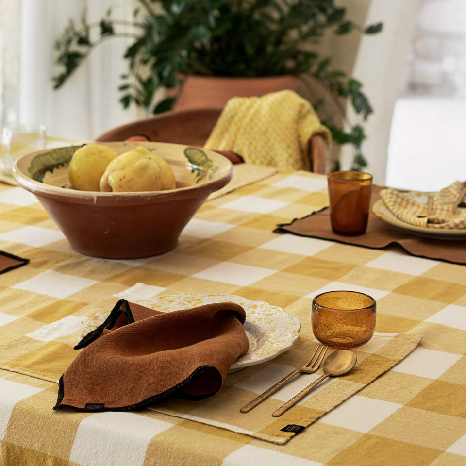 Nappe de Table à Gros Carreaux en Lin Lavé et Coton PALMA II