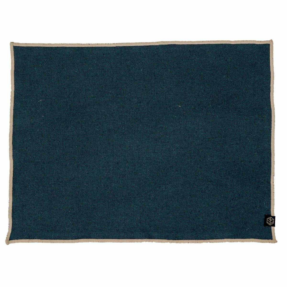 Set de Table en Lin et Coton CORTE - 35X45 bleu de prusse