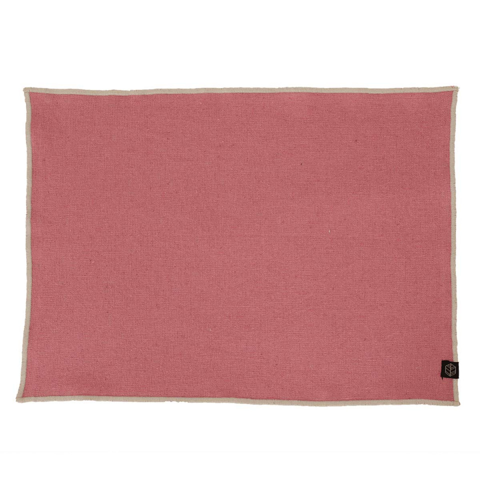Set de Table en Lin et Coton CORTE - 35X45 bois de rose