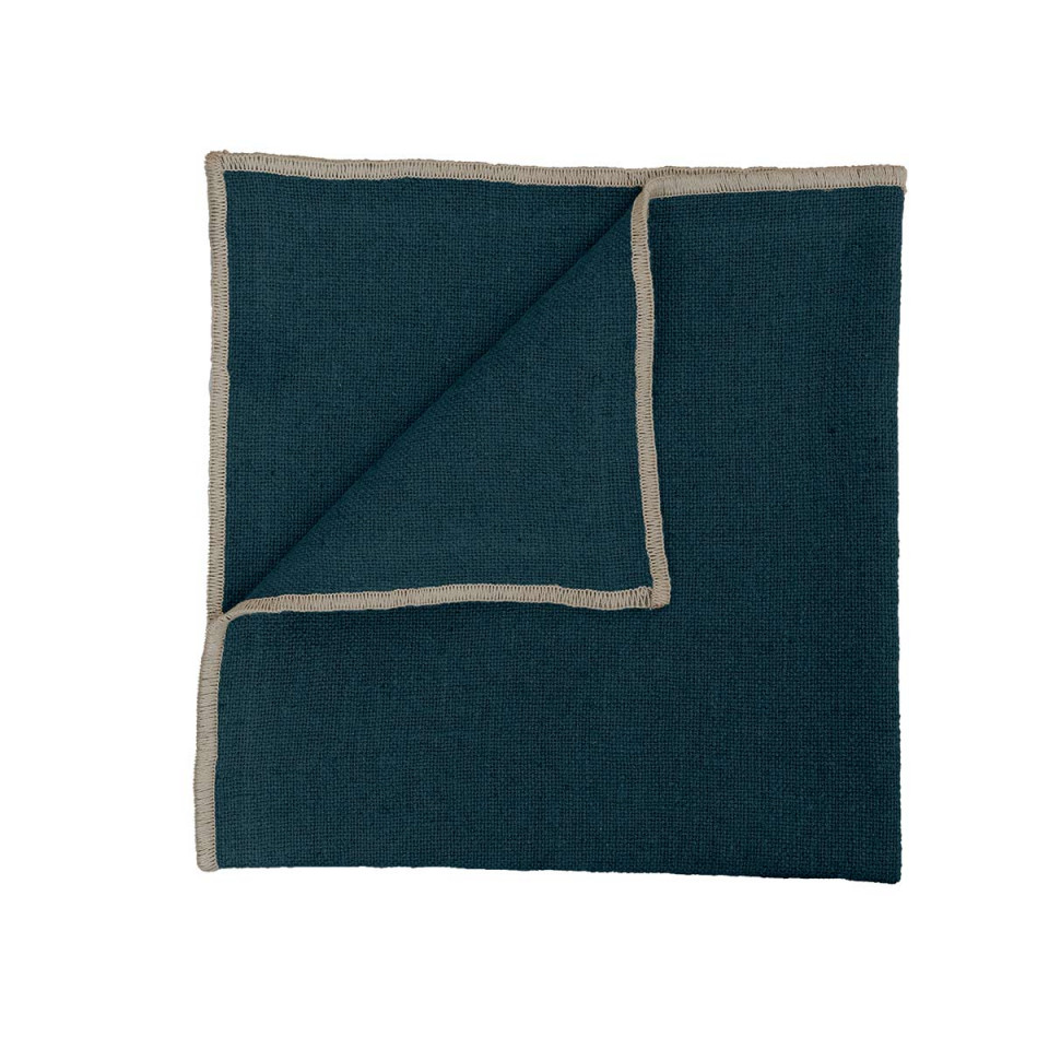 Serviette de Table en Lin et Coton CORTE - 40X40 Bleu de Prusse