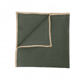 Serviette de Table en Lin et Coton CORTE - 40X40 kaki