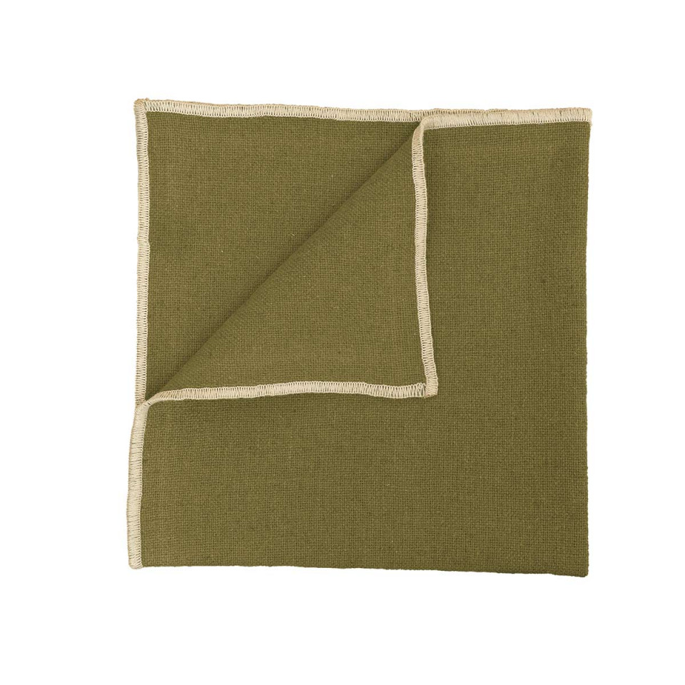Serviette de Table en Lin et Coton CORTE - 40X40 olive