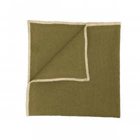 Serviette de Table en Lin et Coton CORTE - 40X40 olive