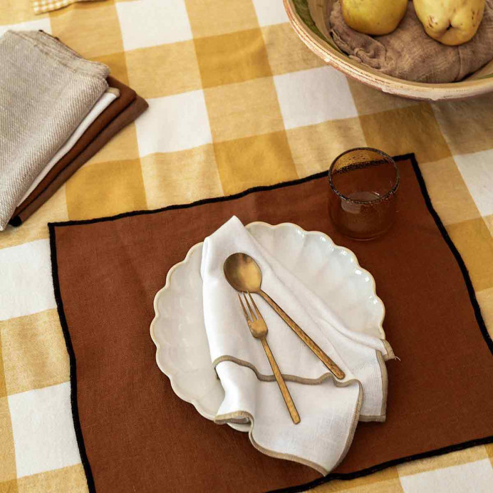 Serviette de Table en Lin et Coton CORTE - 40X40 Blanc