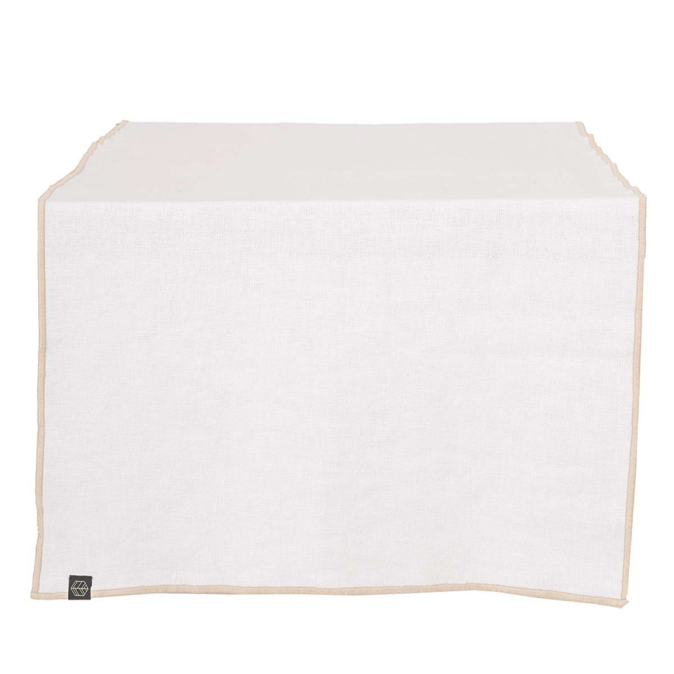 Chemin de Table en Lin et Coton CORTE - 48X160 Blanc