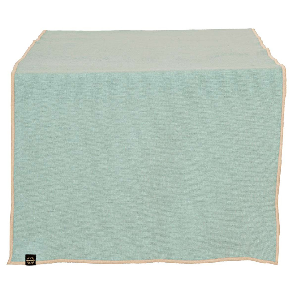 Chemin de Table en Lin et Coton CORTE - 48X160 céladon