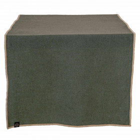 Chemin de Table en Lin et Coton CORTE - 48X160 kaki