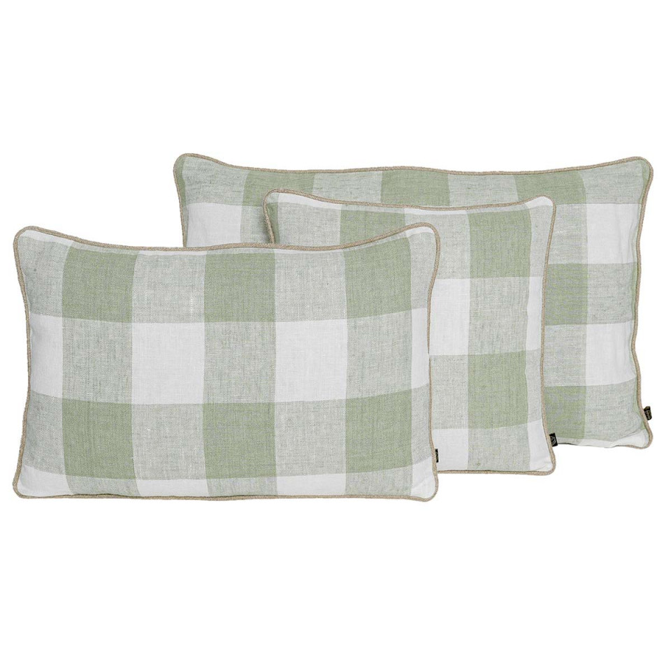 Housse de Coussin 100% Lin à Gros Carreaux PALMA