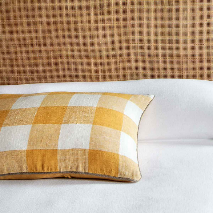 Housse de Coussin 100% Lin à Gros Carreaux PALMA