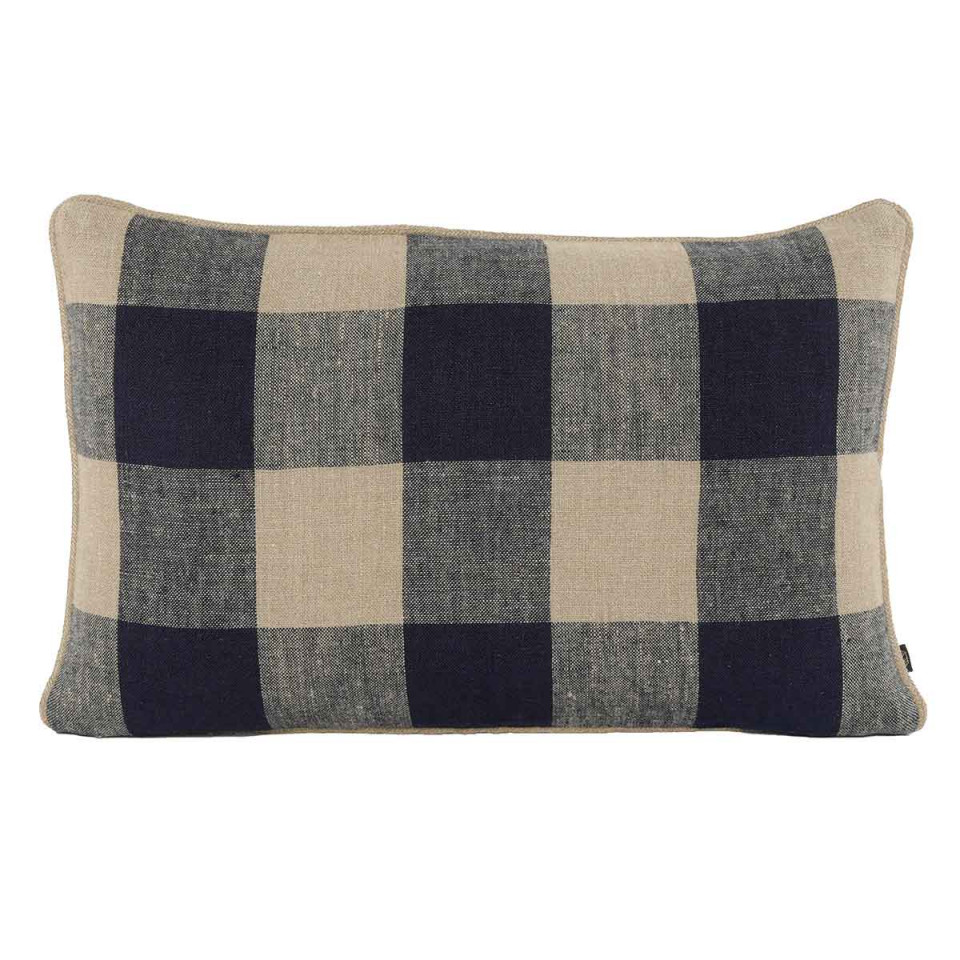 Housse de Coussin 100% Lin à Gros Carreaux PALMA