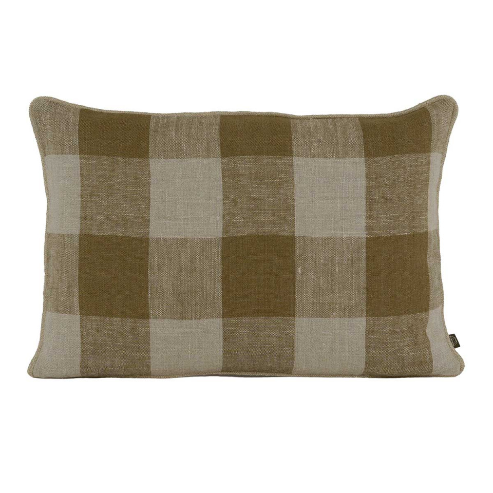 Housse de Coussin 100% Lin à Gros Carreaux PALMA