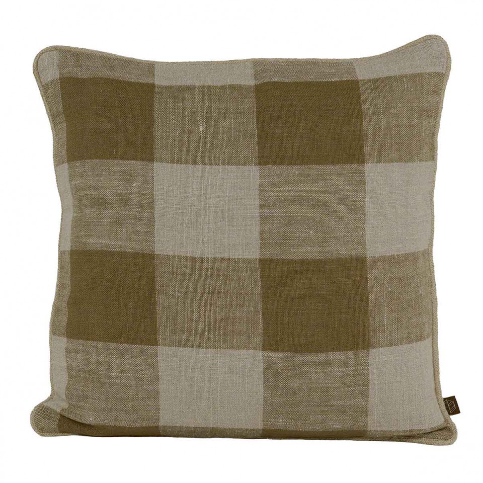 Housse de Coussin 100% Lin à Gros Carreaux PALMA