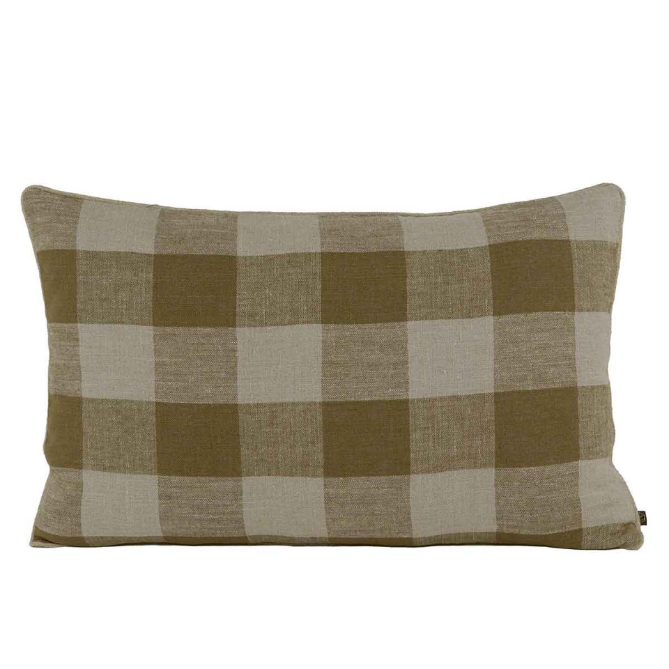 Housse de Coussin 100% Lin à Gros Carreaux PALMA