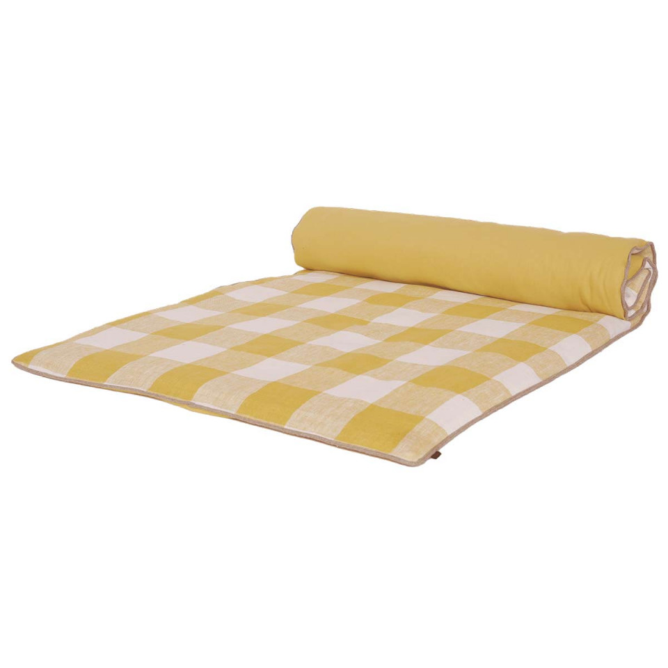 Housse d'Edredon 100% Lin à Gros Carreaux PALMA - 85X200