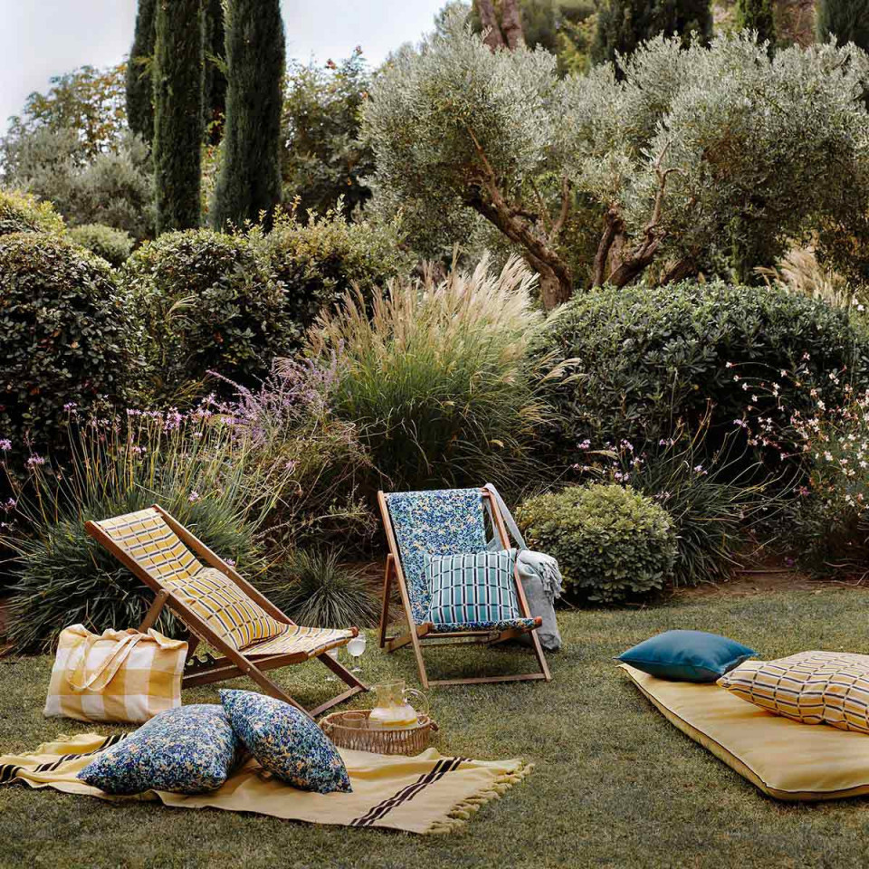 Housse de Coussin d'Extérieur Fleuri LIBERTY  