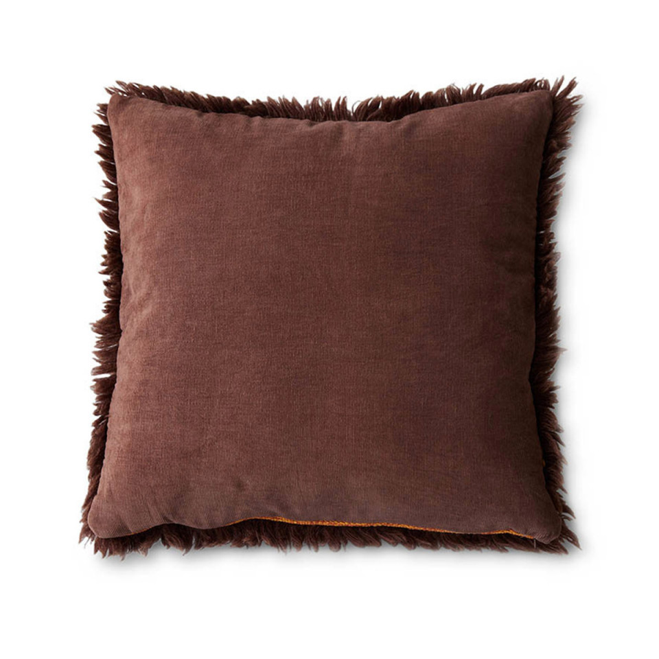 Coussin complet multicolore à poils longs Fluffy Horizon