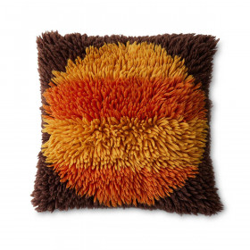 Coussin complet multicolore à poils longs Fluffy Horizon